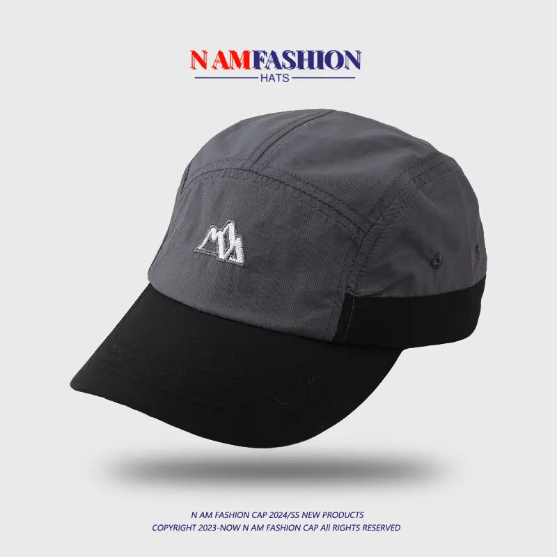 Men's Embroidered Baseball Cap Gray Black — feature 8