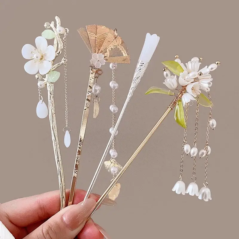 New Chinoiserie Flower Hairpin for Women - Image 128