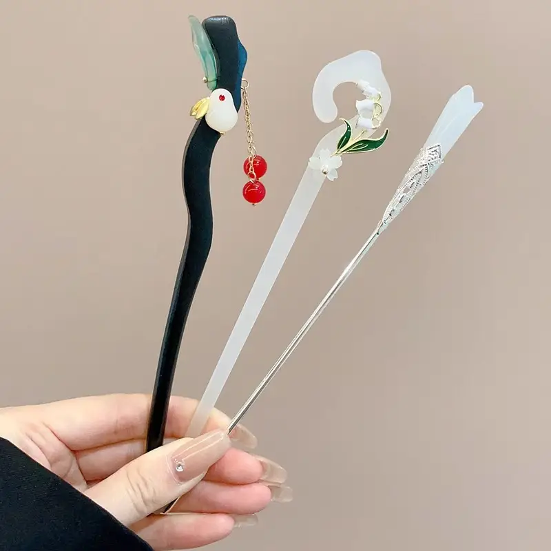 New Chinoiserie Flower Hairpin for Women - Image 129