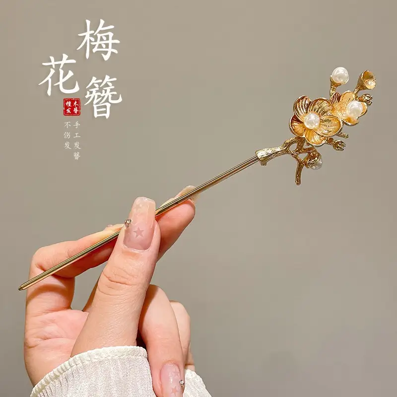 New Chinoiserie Flower Hairpin for Women - Image 88