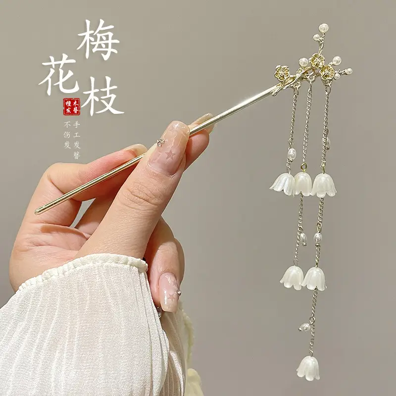 New Chinoiserie Flower Hairpin for Women - Image 91