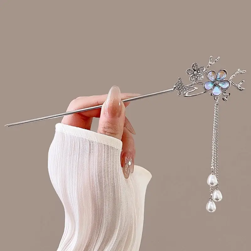 New Chinoiserie Flower Hairpin for Women - Image 9