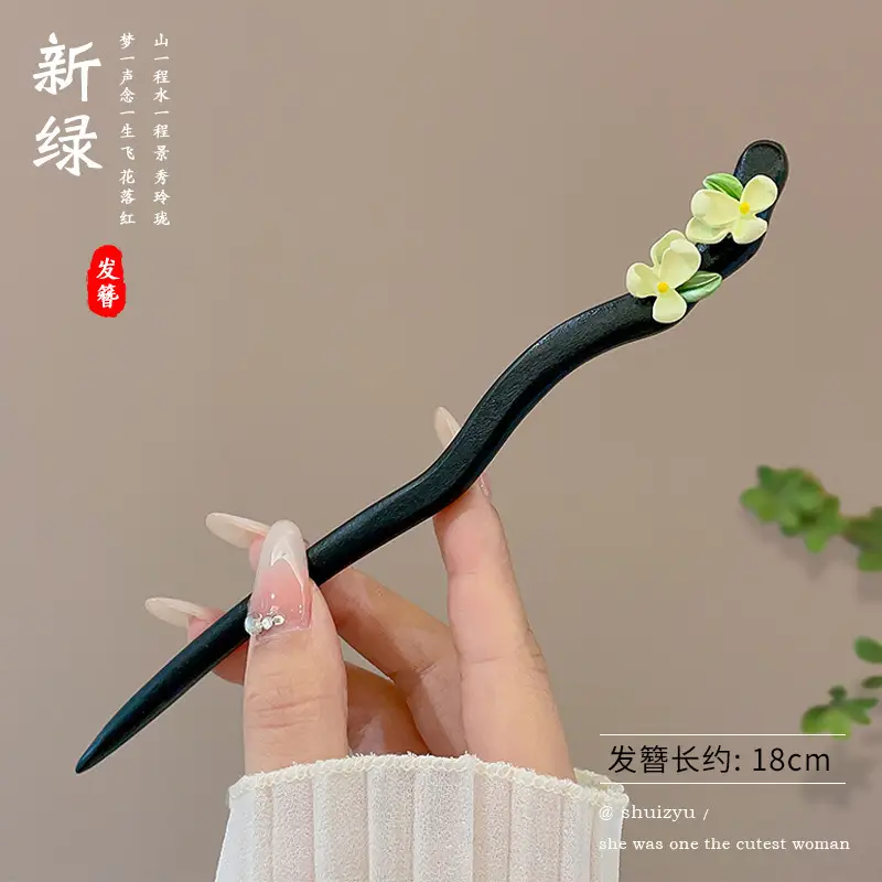 New Chinoiserie Flower Hairpin for Women - Image 107