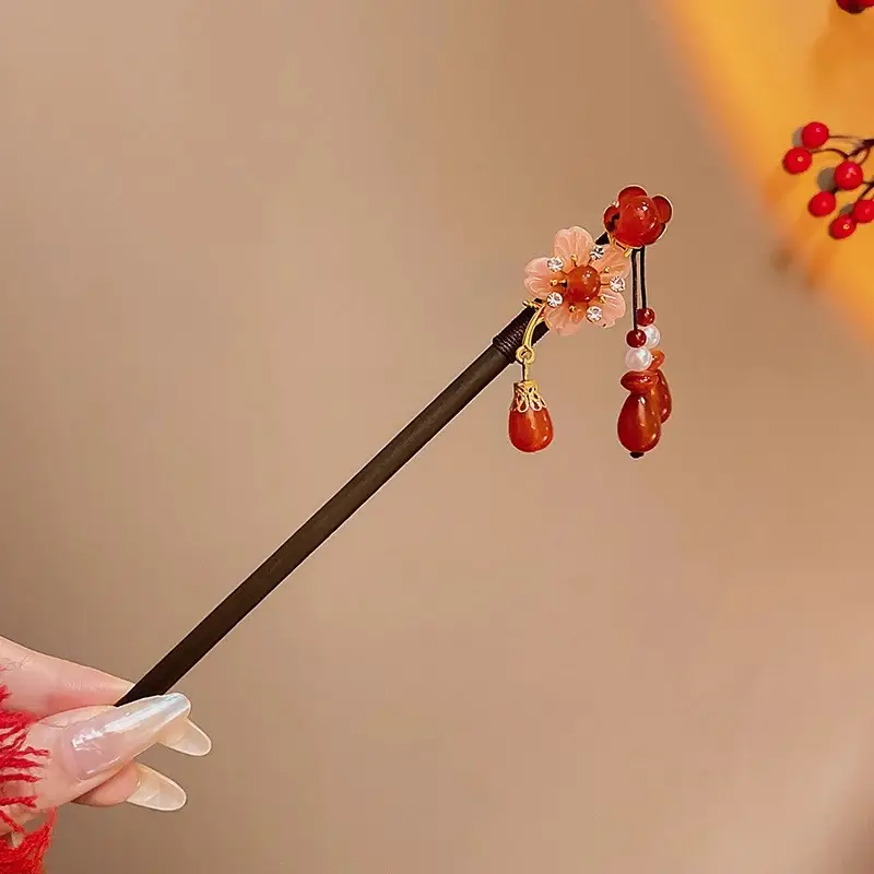 New Chinoiserie Flower Hairpin for Women - Image 112