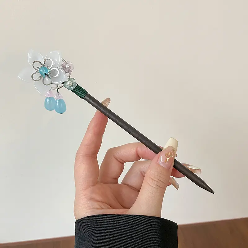 New Chinoiserie Flower Hairpin for Women - Image 123