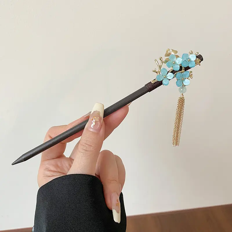 New Chinoiserie Flower Hairpin for Women - Image 125