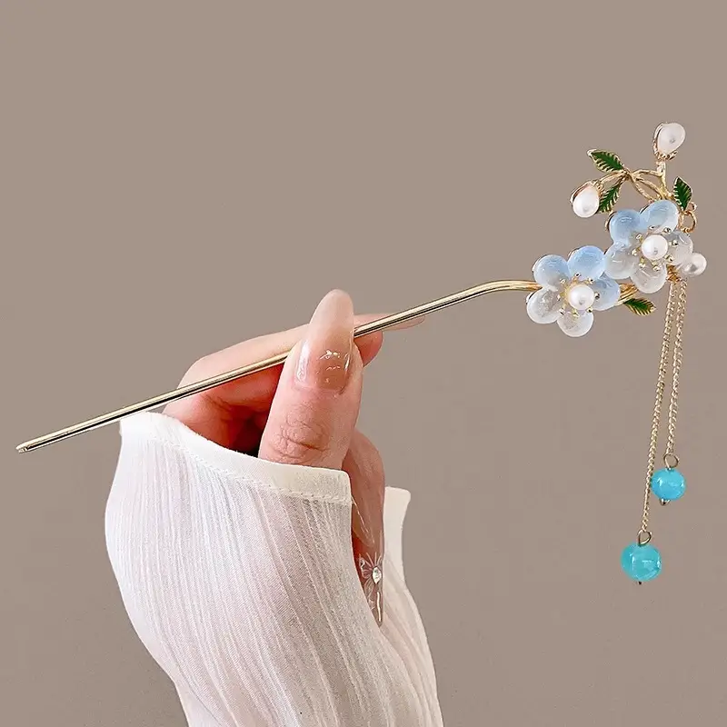 New Chinoiserie Flower Hairpin for Women - Image 13