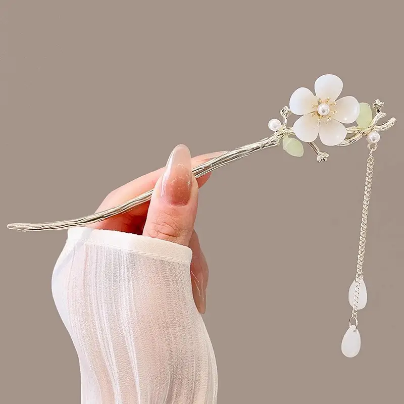 New Chinoiserie Flower Hairpin for Women - Image 2