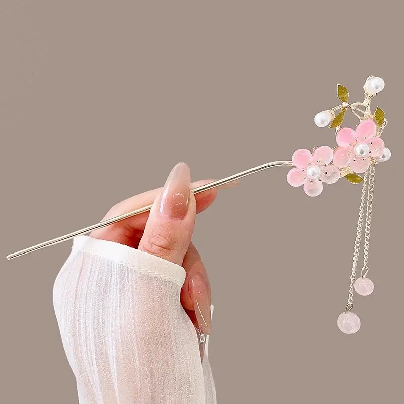 New Chinoiserie Flower Hairpin for Women - Image 17