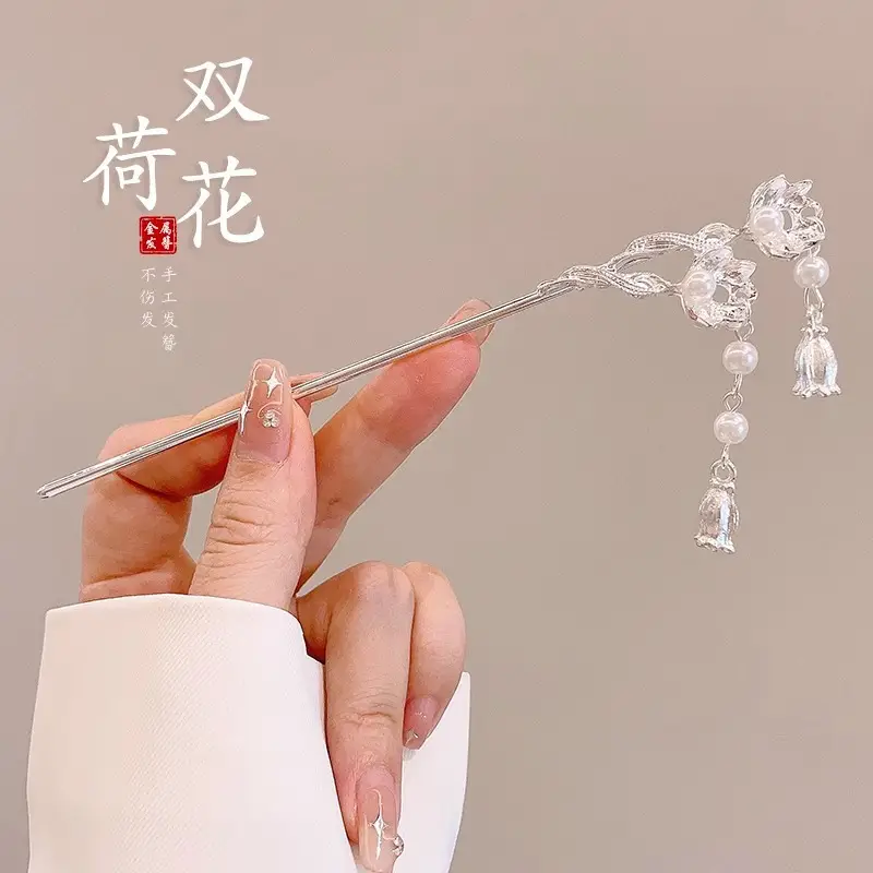 New Chinoiserie Flower Hairpin for Women - Image 23