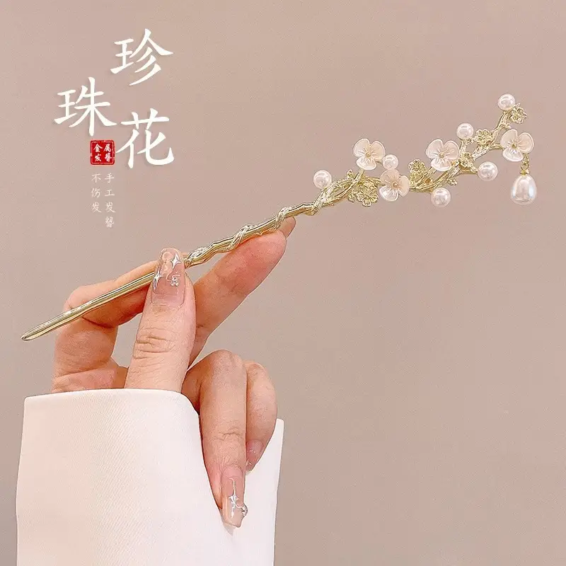 New Chinoiserie Flower Hairpin for Women - Image 37