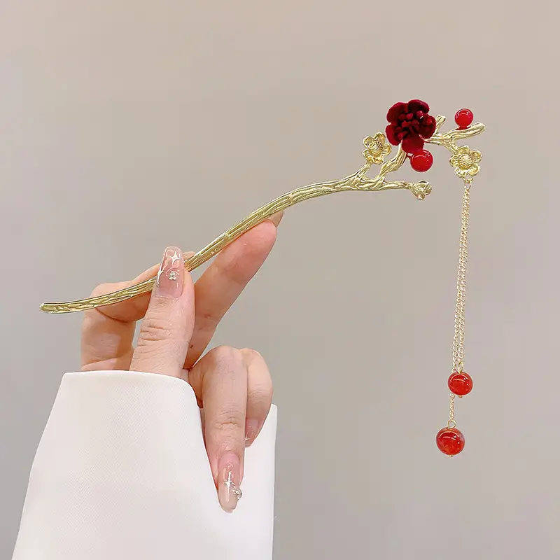 New Chinoiserie Flower Hairpin for Women - Image 40