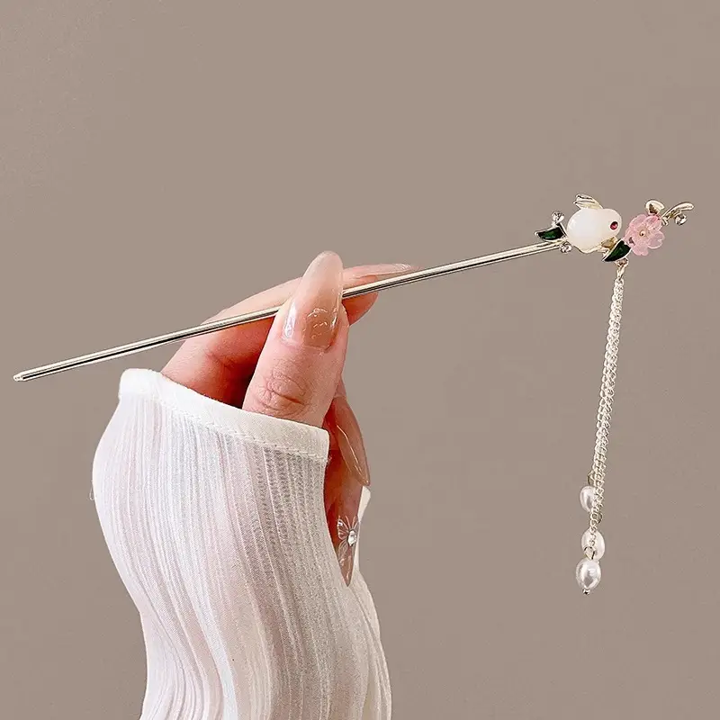 New Chinoiserie Flower Hairpin for Women - Image 7