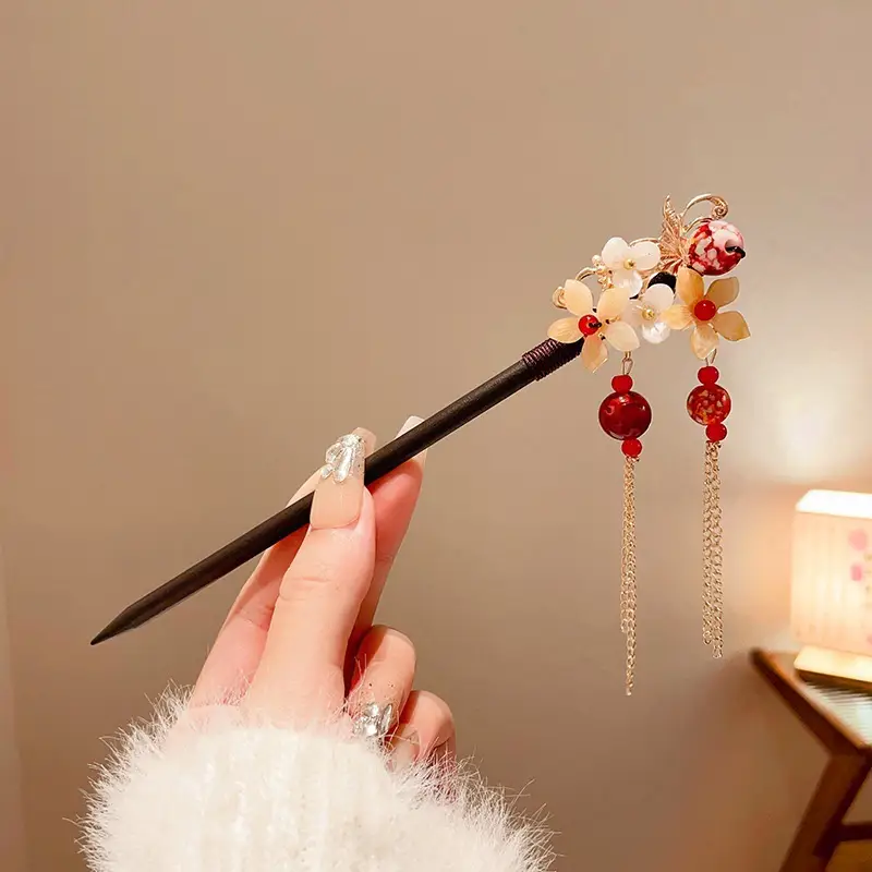 New Chinoiserie Flower Hairpin for Women - Image 73
