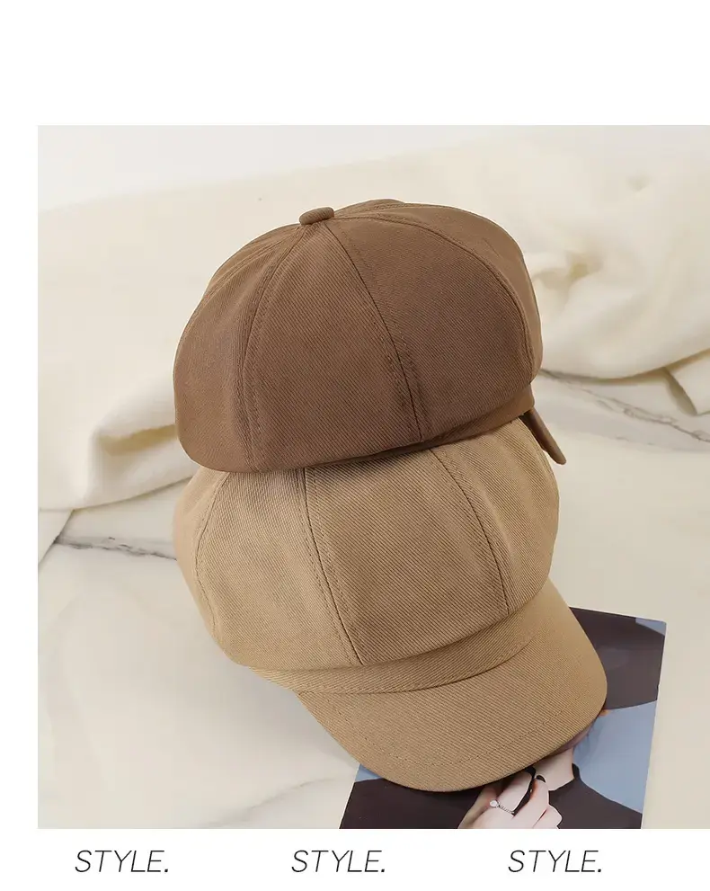 Women's Brown Rhinestone Cap with Letter Design — feature 19