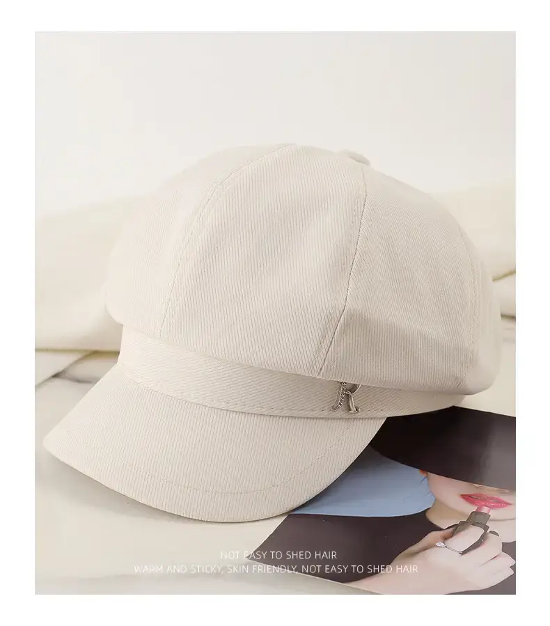 Women's Brown Rhinestone Cap with Letter Design — feature 21