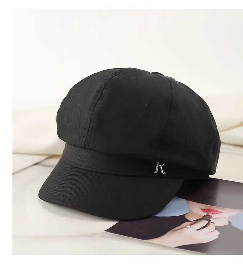 Women's Brown Rhinestone Cap with Letter Design — feature 25