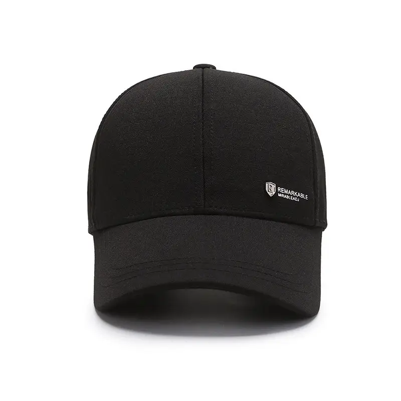 Black Baseball Cap for Men Sun Protection Casual Wear - Image 5