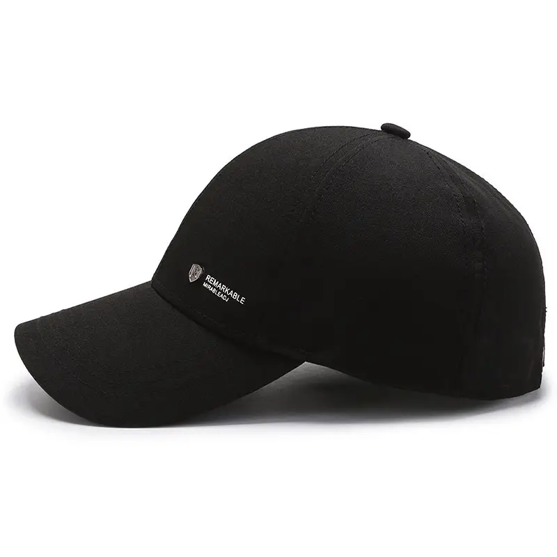 Black Baseball Cap for Men Sun Protection Casual Wear - Image 6