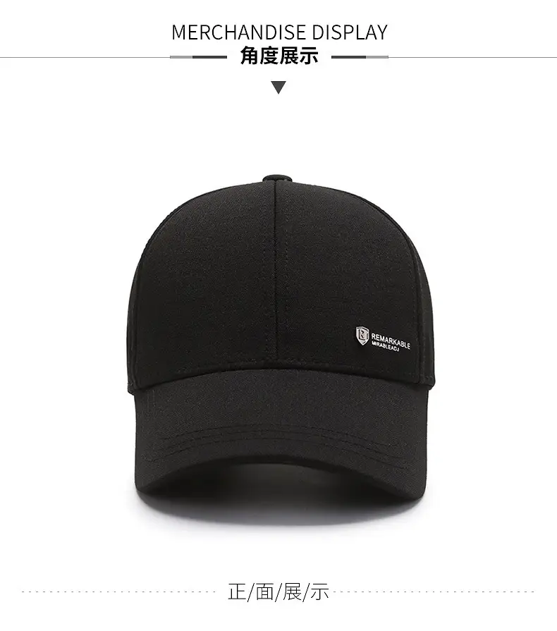 Black Baseball Cap for Men Sun Protection Casual Wear — feature 5