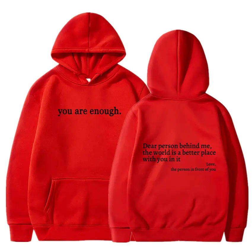 Grey Hoodie with "You Are Enough" Print - Image 10
