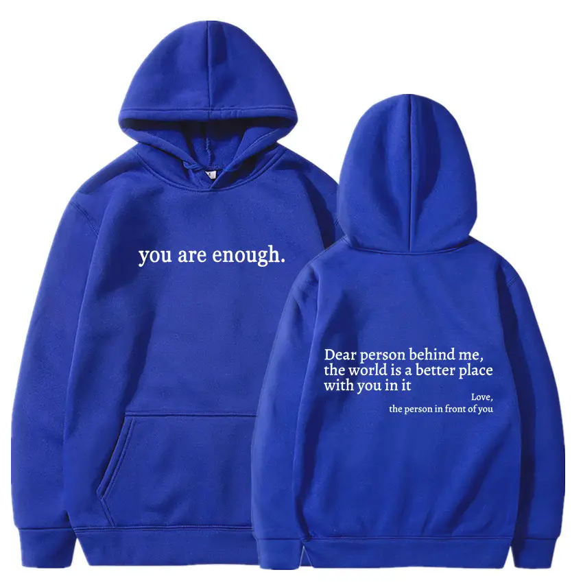 Grey Hoodie with "You Are Enough" Print - Image 11