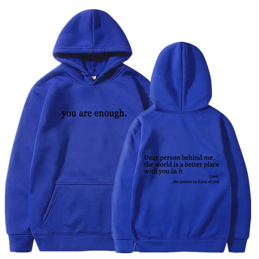 Grey Hoodie with "You Are Enough" Print - Image 12