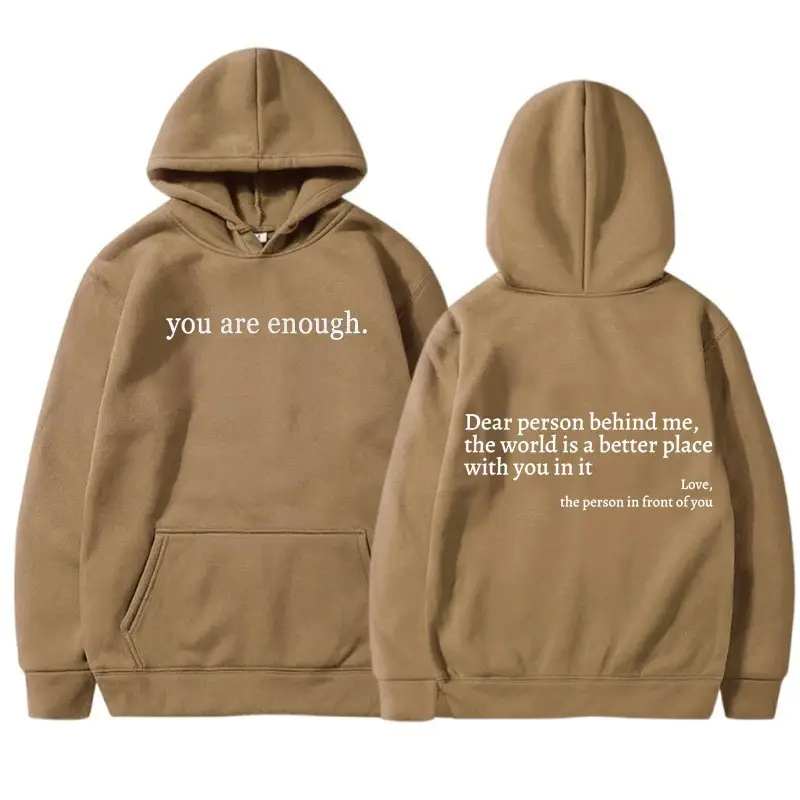 Grey Hoodie with "You Are Enough" Print - Image 17