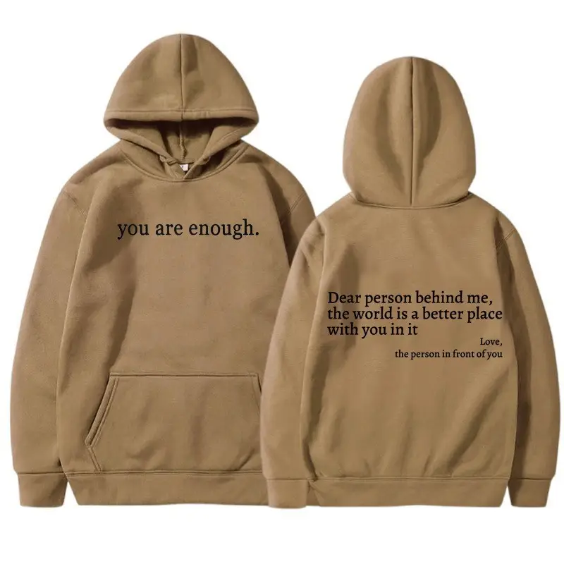 Grey Hoodie with "You Are Enough" Print - Image 18
