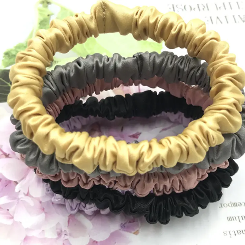 Brown Satin Hair Scrunchie for Women - Image 12