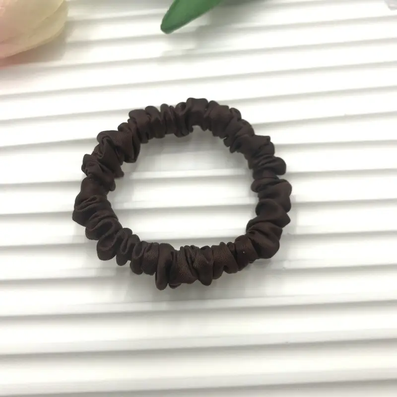 Brown Satin Hair Scrunchie for Women - Image 6