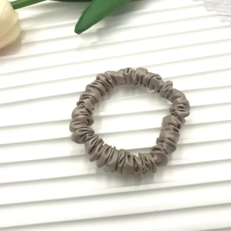 Brown Satin Hair Scrunchie for Women - Image 8