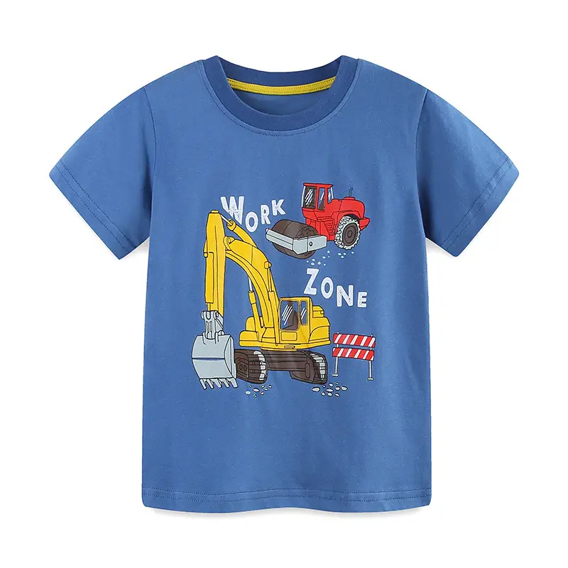 Blue Cartoon Work Zone Boys T-Shirt Round Neck - Image 6