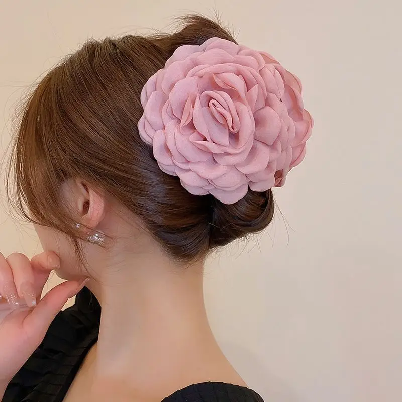 Gray Rose Hairpin for Women, 9CM Size, Durable Clip - Image 16