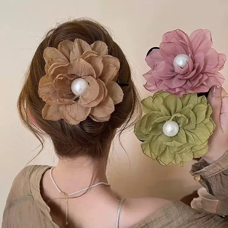 Gray Rose Hairpin for Women, 9CM Size, Durable Clip — feature 14