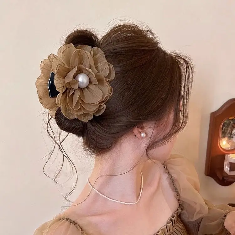 Gray Rose Hairpin for Women, 9CM Size, Durable Clip — feature 16