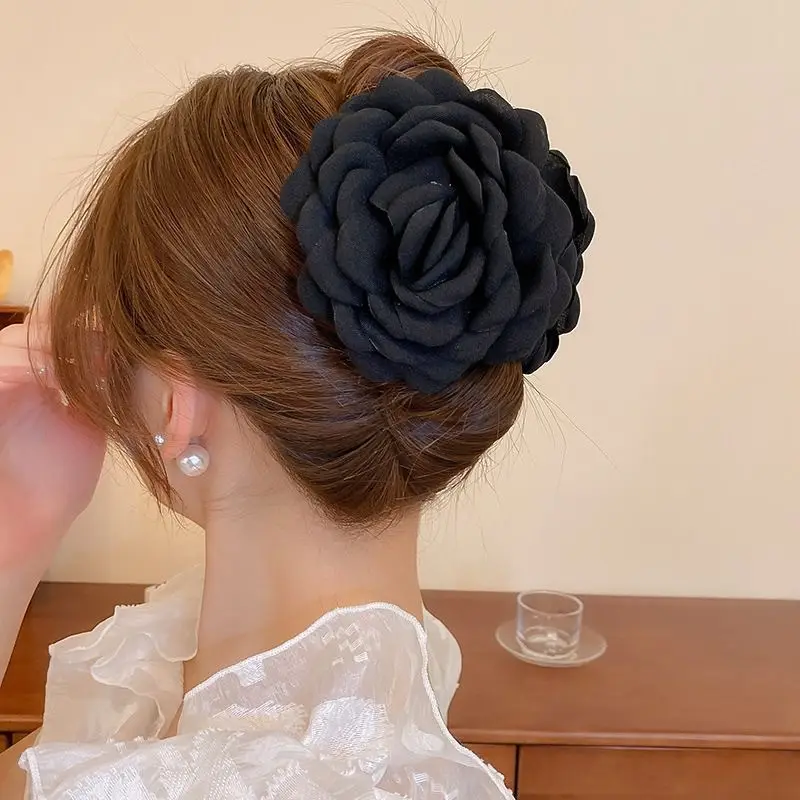 Gray Rose Hairpin for Women, 9CM Size, Durable Clip — feature 5