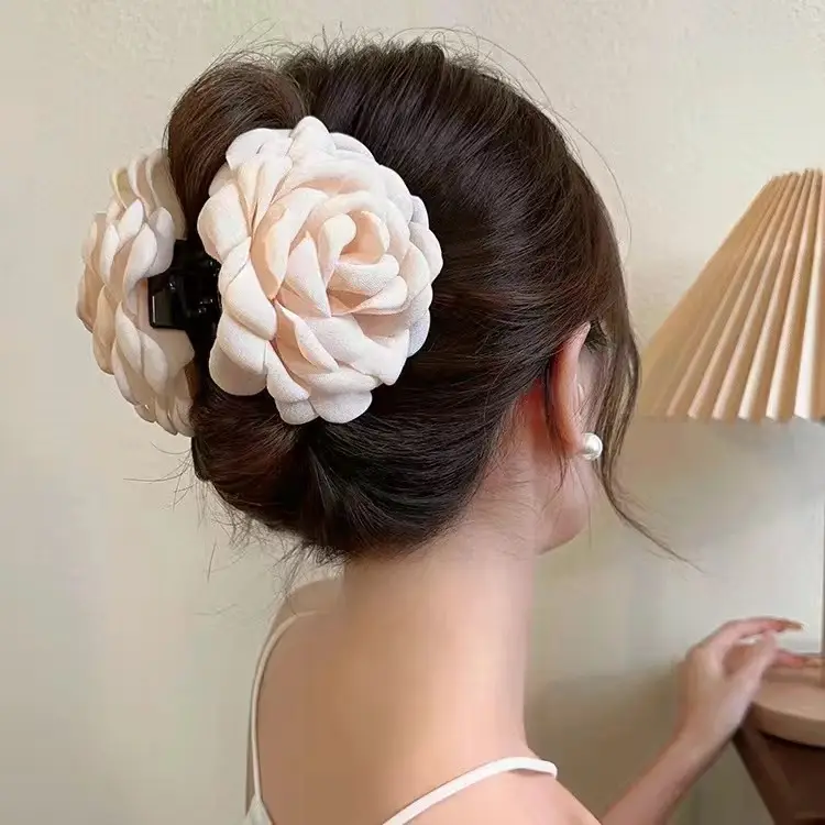 Gray Rose Hairpin for Women, 9CM Size, Durable Clip — feature 6