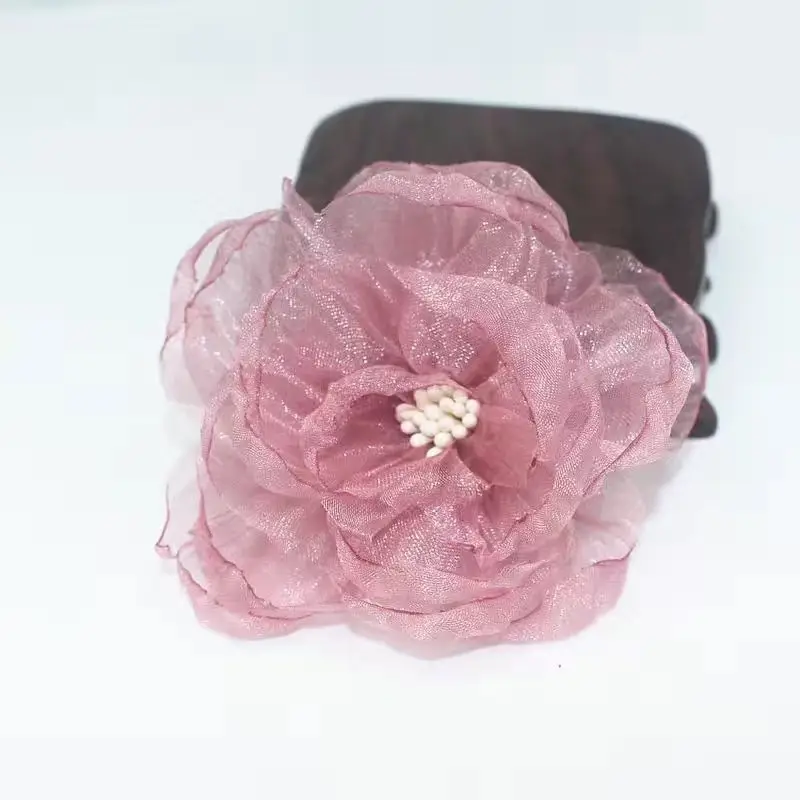 Gray Rose Hairpin for Women, 9CM Size, Durable Clip - Image 13
