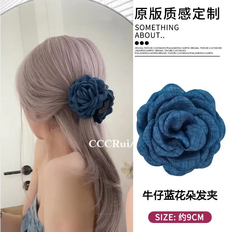 Gray Rose Hairpin for Women, 9CM Size, Durable Clip - Image 8