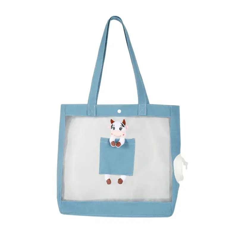 Cartoon Cat Breathable Pet Bag Blue White - Image 7