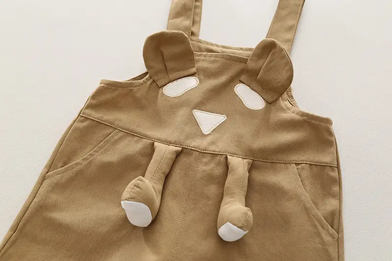 Yihao Boys' Printed T-Shirt & Overalls Suit Brown — feature 13