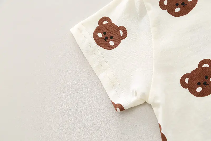 Yihao Boys' Printed T-Shirt & Overalls Suit Brown — feature 7