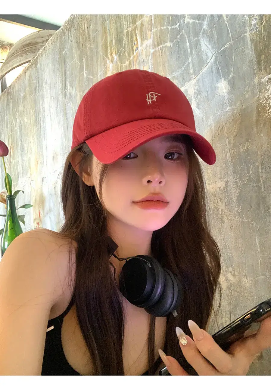 Japanese Style Red Baseball Cap for Women Spring Summer — feature 10
