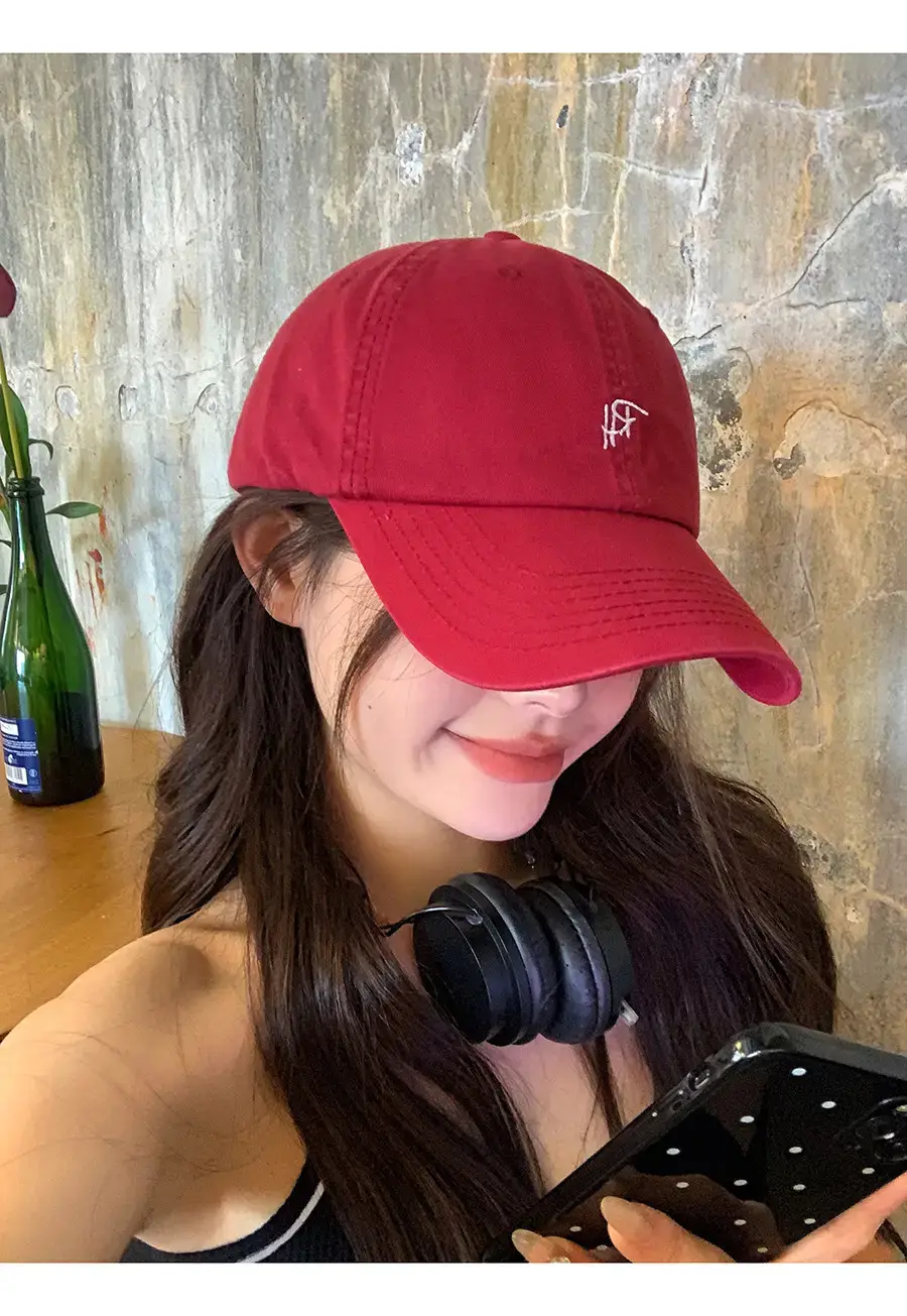 Japanese Style Red Baseball Cap for Women Spring Summer — feature 4