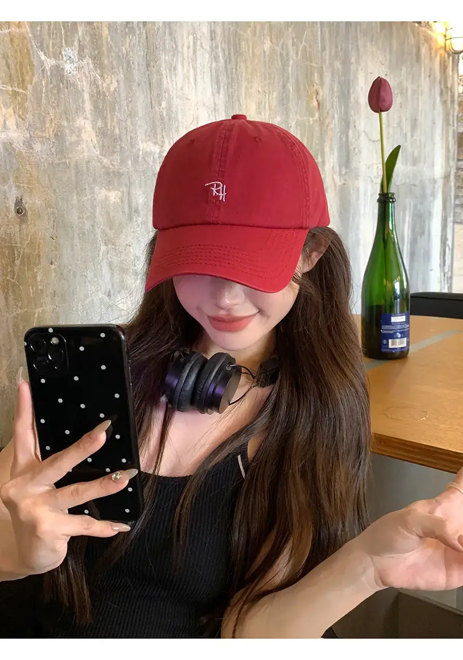 Japanese Style Red Baseball Cap for Women Spring Summer — feature 7