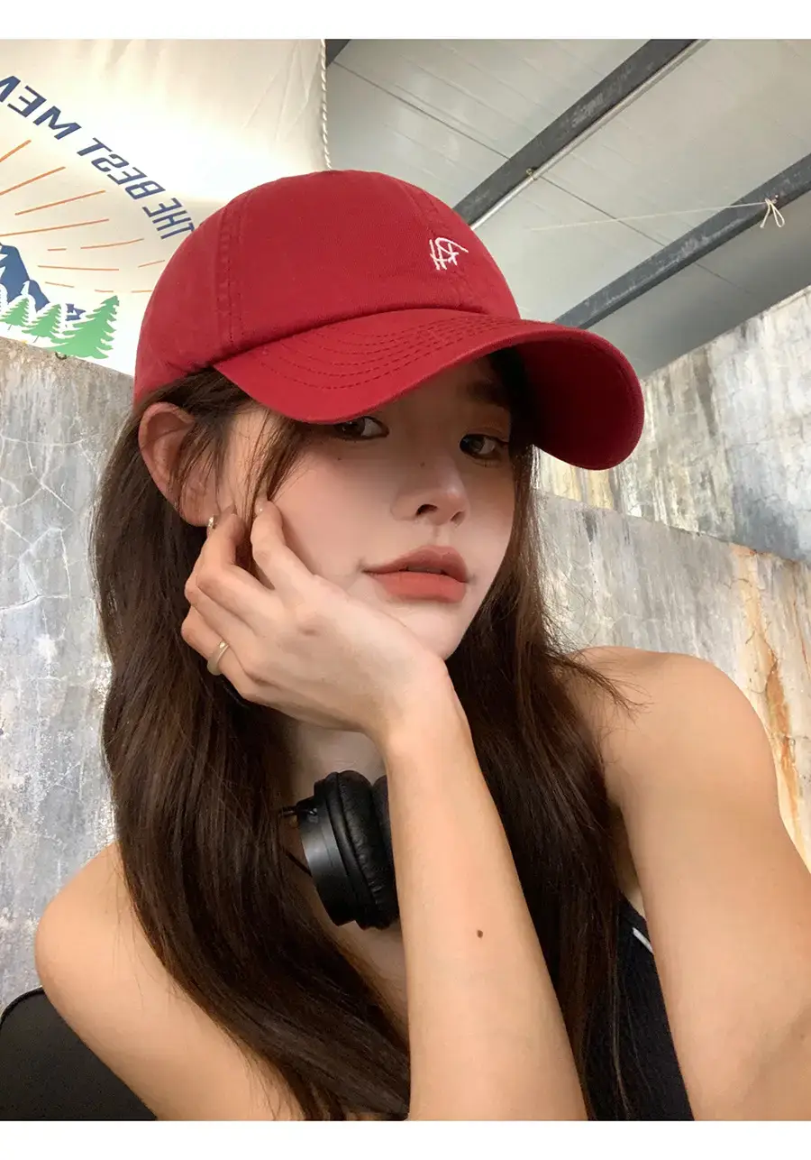 Japanese Style Red Baseball Cap for Women Spring Summer — feature 9