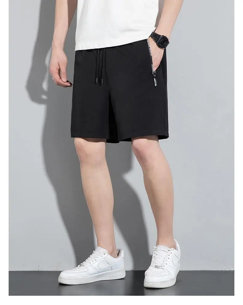 Men Ice Silk Thin Shorts Black Quick Dry — feature 23