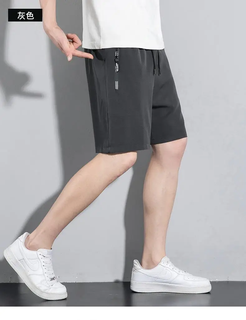Men Ice Silk Thin Shorts Black Quick Dry — feature 25