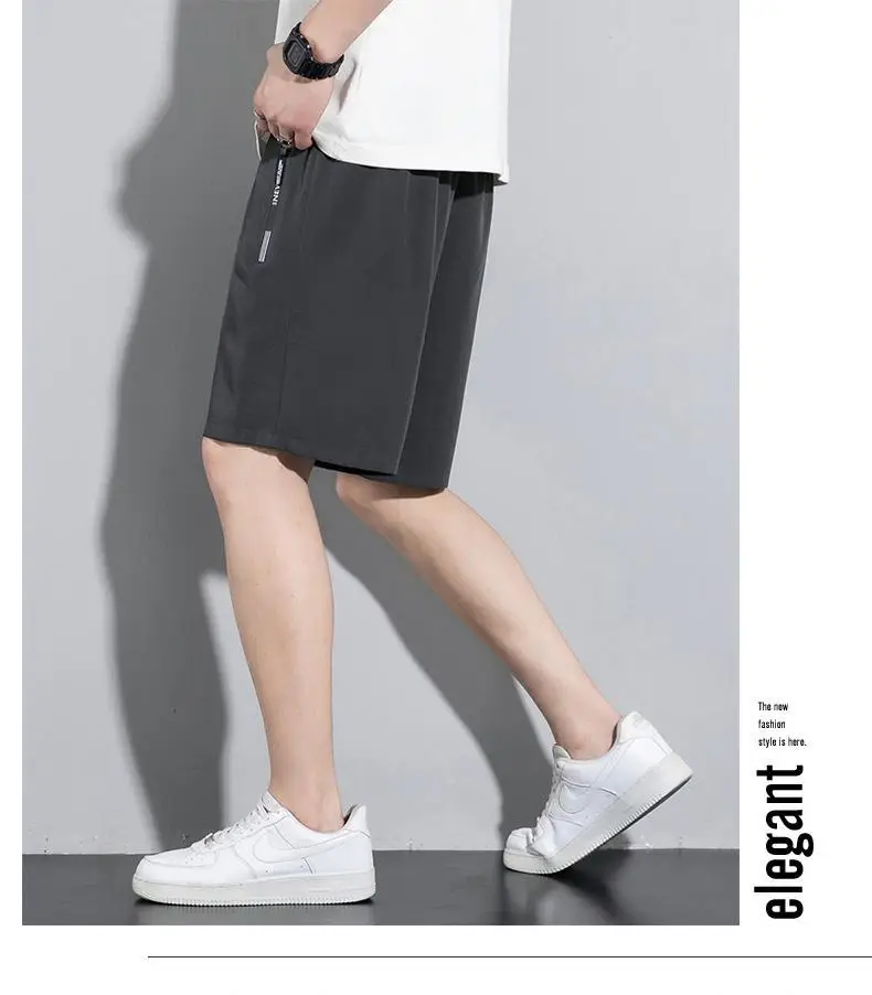 Men Ice Silk Thin Shorts Black Quick Dry — feature 26